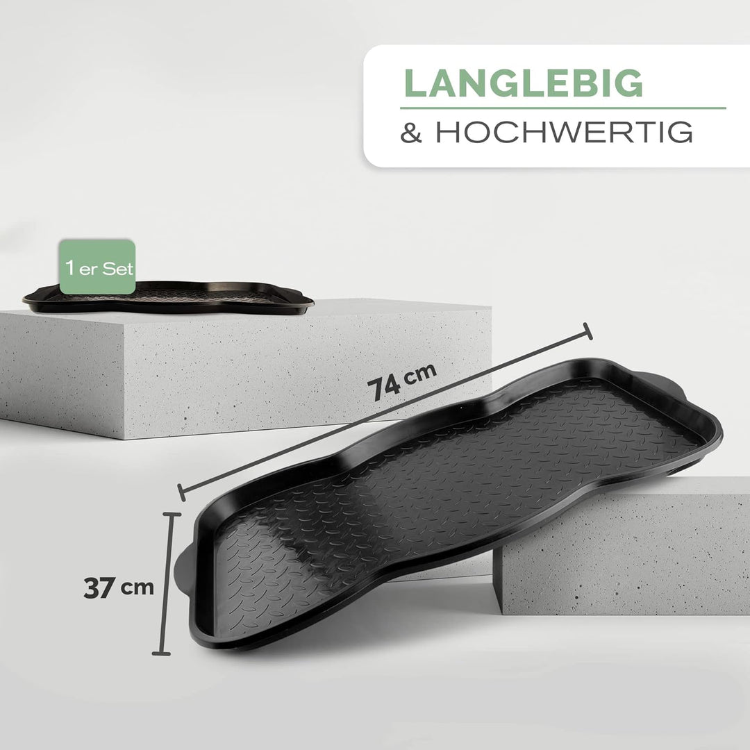 Entrando Schuhabtropfschale 74x37 cm 1 Stück – Tropfschale für nasse Schuhe, Flur & Wohnung – rutsch