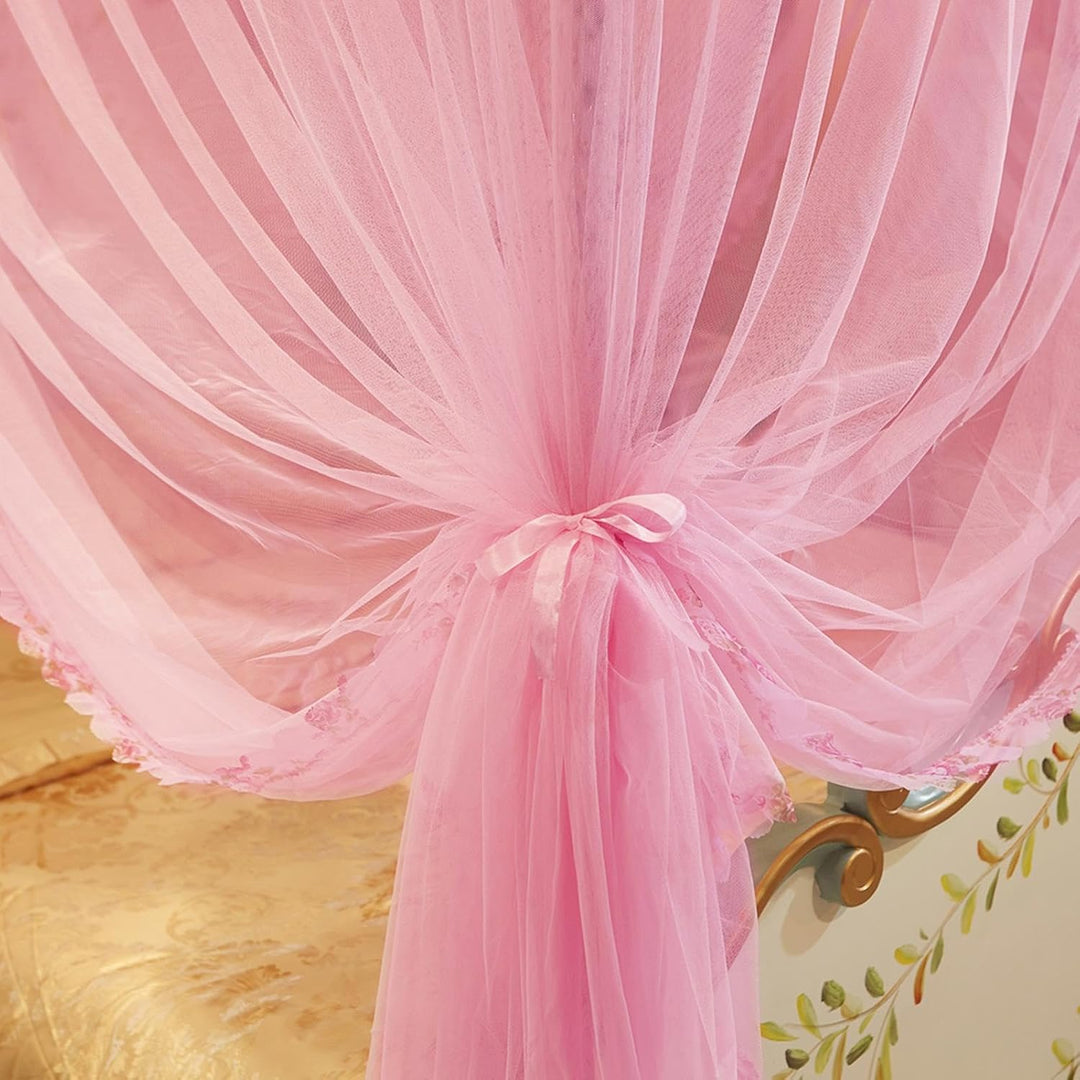Betthimmel mit 4 Ecken, 2 × 2 × 1,5 m, Betthimmel für Mädchenzimmer, Betthimmel für Mädchen, Prinzes