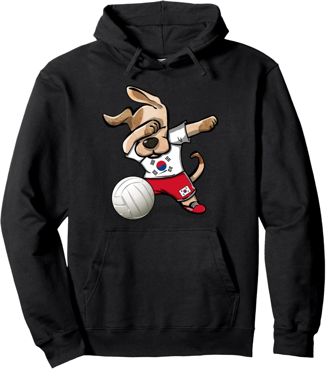 Tupfender Hund Südkorea Volleyball Koreanische Flagge Sport Pullover Hoodie