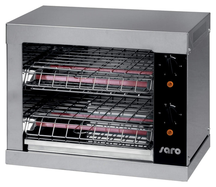 SARO Toaster mit Ober- und Unterhitze – Edelstahlgehäuse – Mit Timer & Krümelblech – Quarzheizelemen