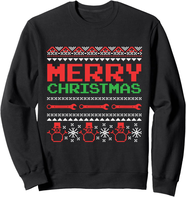 Hässlicher Weihnachtspullover Mechaniker Sweatshirt