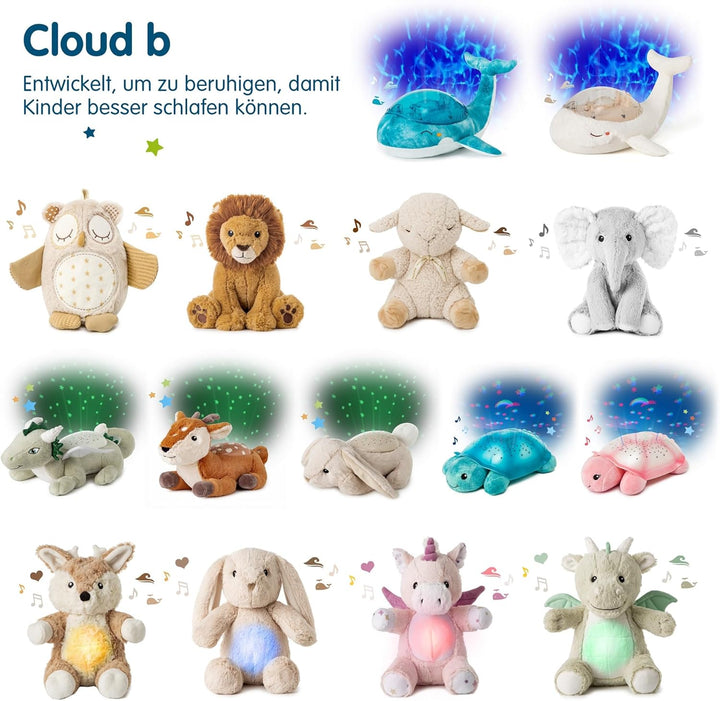 Cloud b | Nachtlicht mit Musik | Unterwasserprojektionen | 4 beruhigende Geräusche | Helligkeit eins