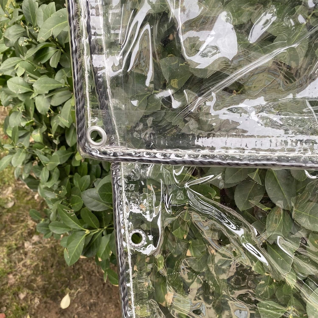 Abdeckplane Transparente mit Ösen, 0,3mm Klare wasserdichte PVC Plane, Vielseitige Gemüseabdeckung f