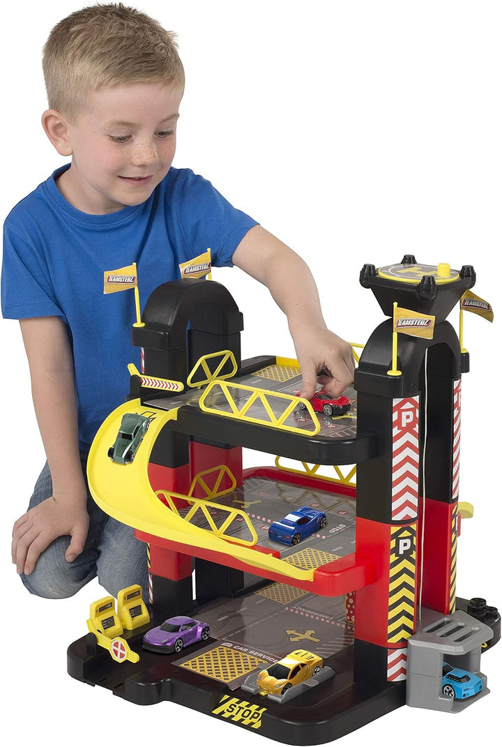 Teamsterz 1416475 3 Spielset 3-stöckiges Parkhaus mit 5 Autos, für 3–6 Jahre Level 3, Level 3