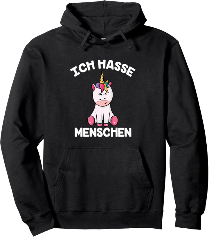 Ich Hasse Menschen Einhorn Unicorn Geschenk Pullover Hoodie