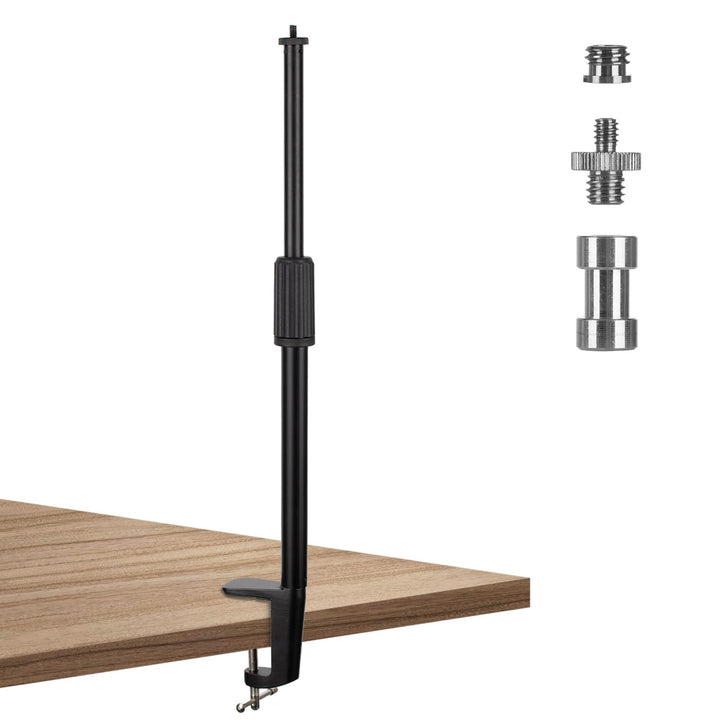 TARION Tisch Lichtstativ Klemmstativ 35-62cm einstellbar Licht Einbeinstativ mit 1/4 Schraube und 1/