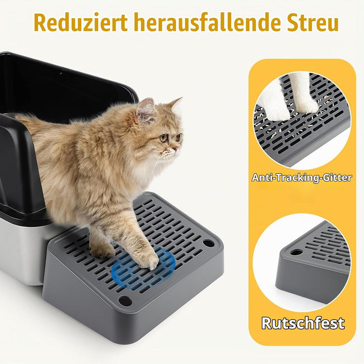 Katzenstreu Rampe, Katzentreppe/Katzentoilettenrampe/Katzenfänger Litter Trapper mit Filterfunktion,