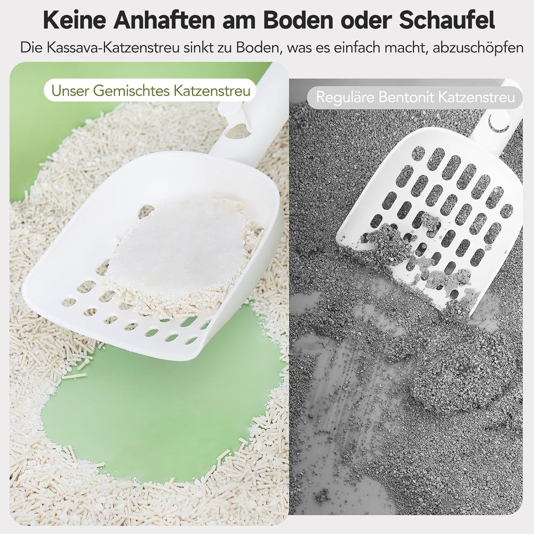 Antihaftende Ultraklumpende Kassava &amp; Tofu Katzenstreu Klumpstreu, Geruchskontrolle Geringer Austrag