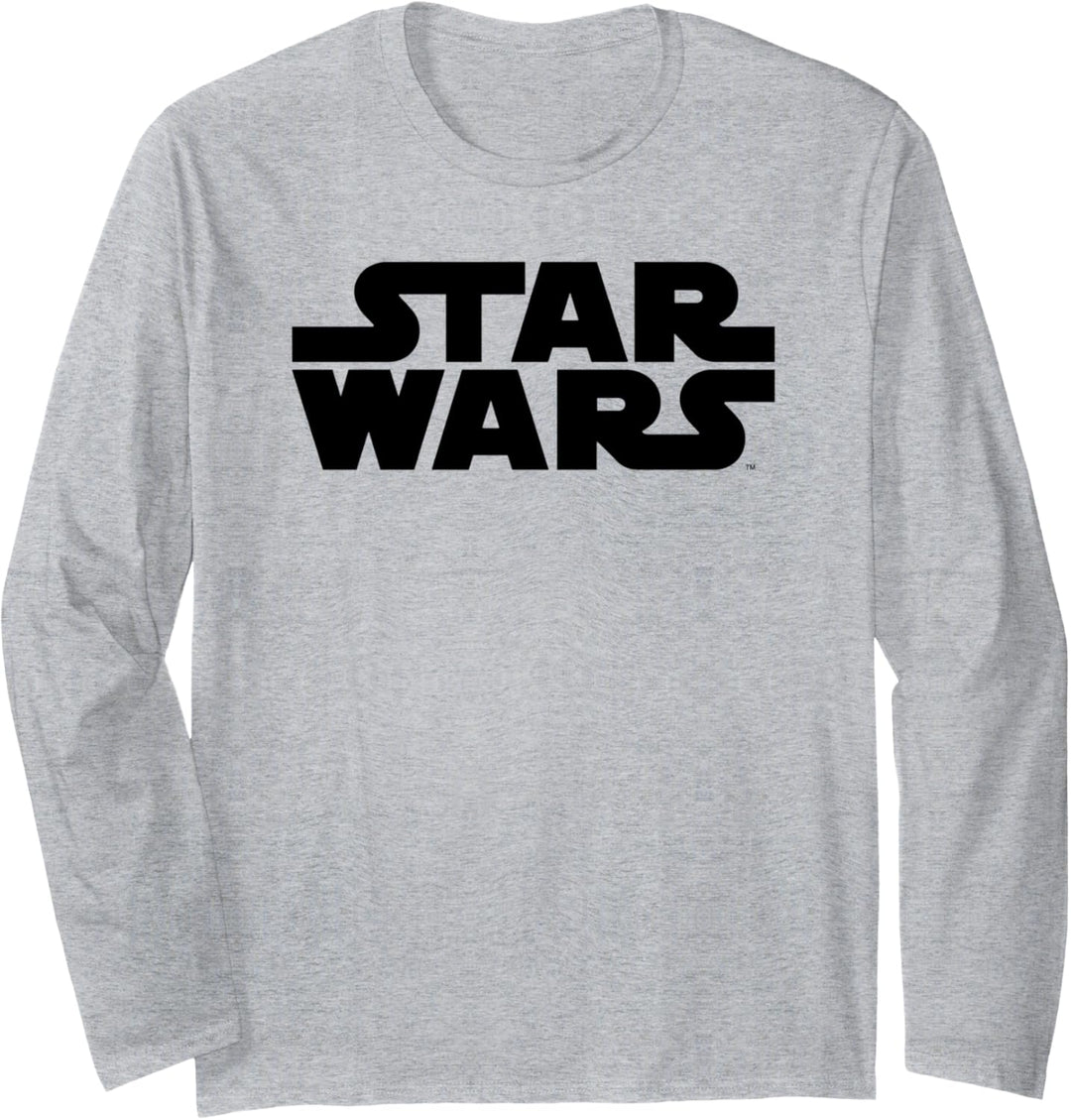 Star Wars Classic Simple Solid Black Logo Langarmshirt