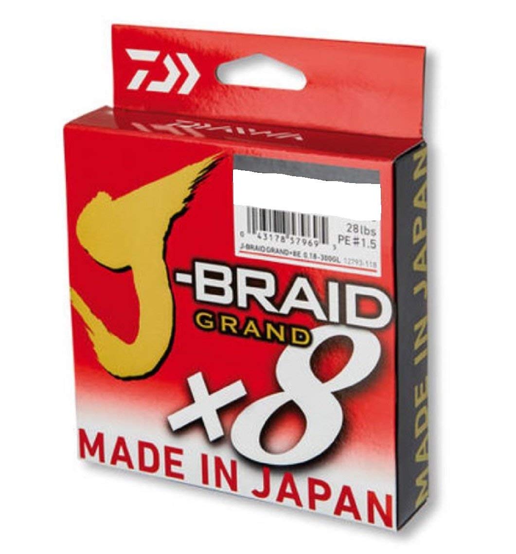 Daiwa J-Braid Grand 8-Braid, 1500 Meter, Multicolor, geflochtene Angelschnur 0.13mm / 8.5kg / 19lbs,