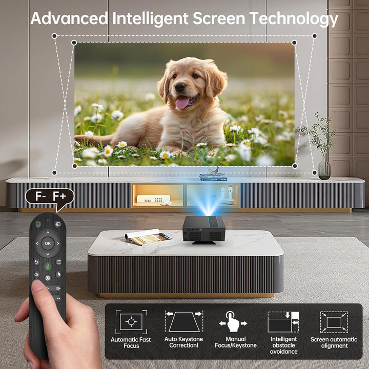 MT-VIKI 4K Smart Beamer DLP Projektor Unterstützt 320 ANSI Autofokus + Auto-Trapez + Hindernisvermei