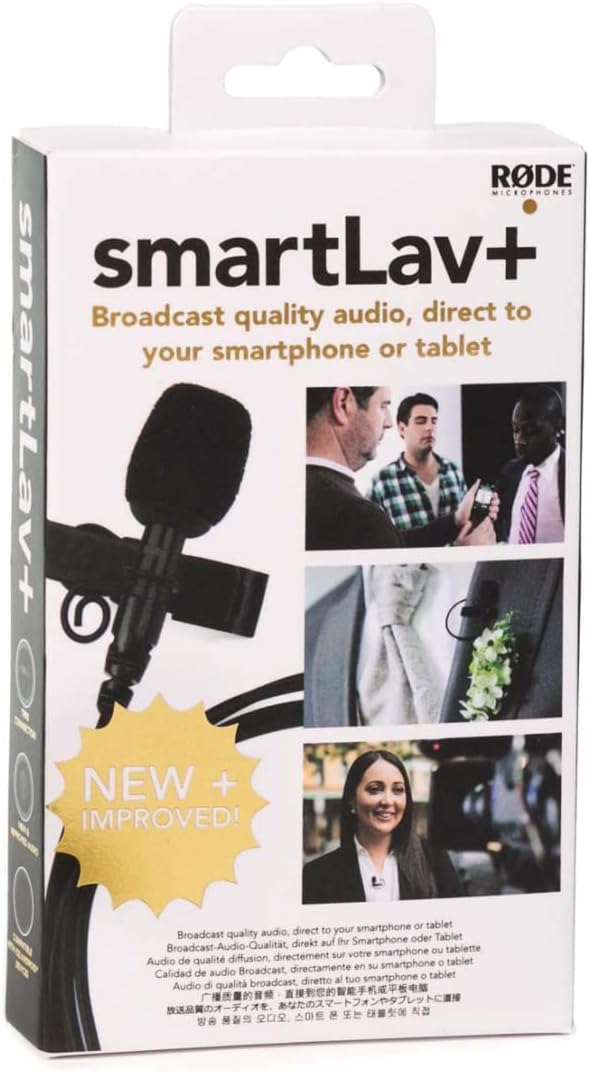 keepdrum RØDE SmartLav+ Lavalier-Mikrofon für Smartphone WS05BK Fell-Windschutz + ADP03 Kabel 3,5mm