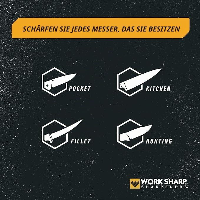WORK SHARP® Precision Adjust Profi Messerschärfer mit Fest-Winkel 15 - 30°- Diamant Messerschleifer