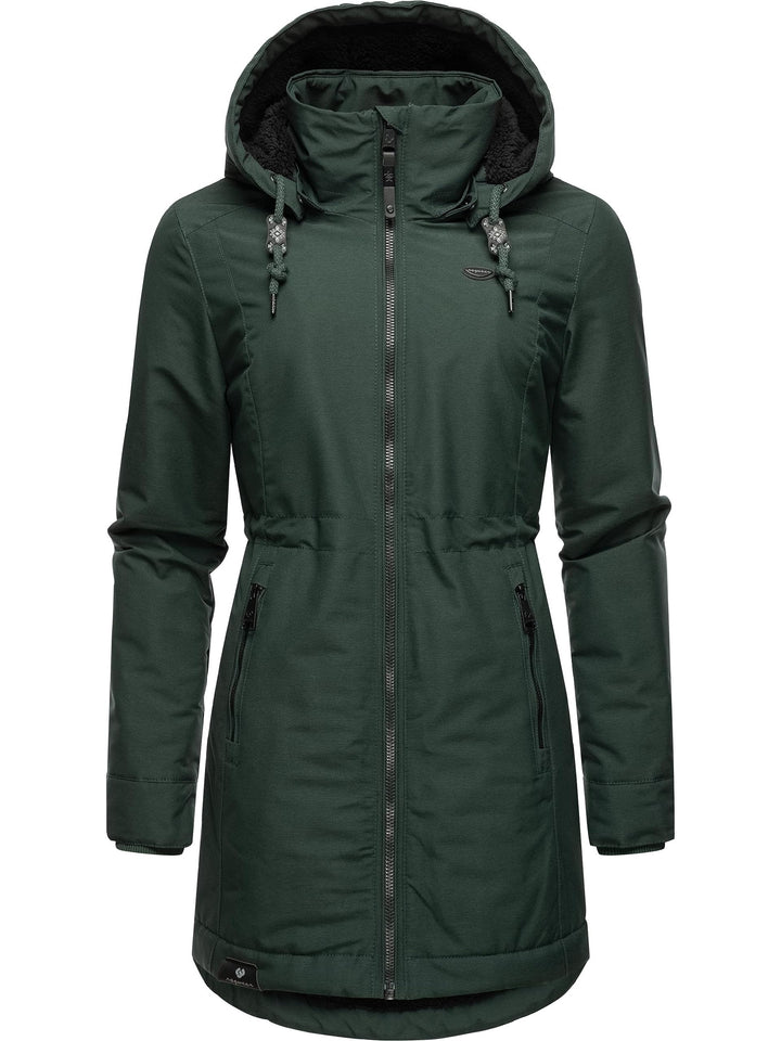Ragwear Damen Wintermantel Warmer Parka lang wasserdicht mit Abnehmbarer Kapuze Dakkota XS-6XL L Dar