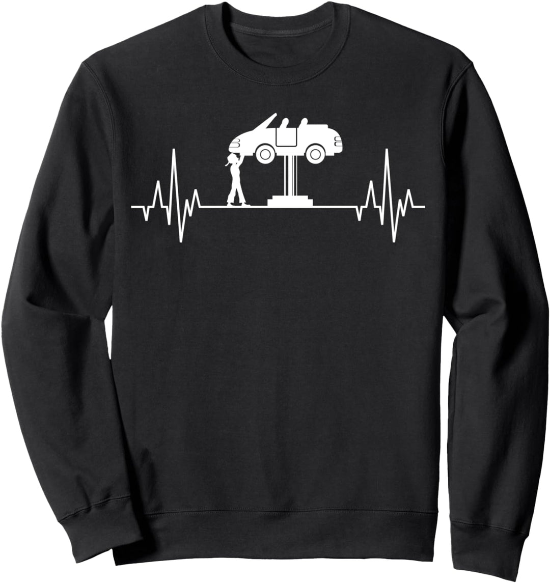 KFZ Mechaniker Herzschlag Arbeit Job Mechatroniker Werkstatt Sweatshirt