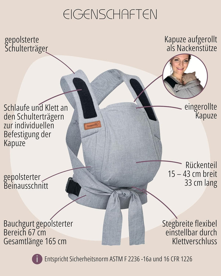 Hoppediz Babytrage Bondolino b.pure Design Siena