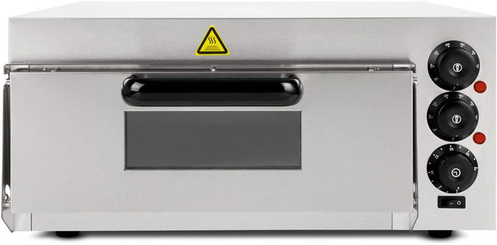 vertes Gastro Pizzaofen mit Schamottstein, Timerfunktion und Licht, Steinbackofen für Original Itali