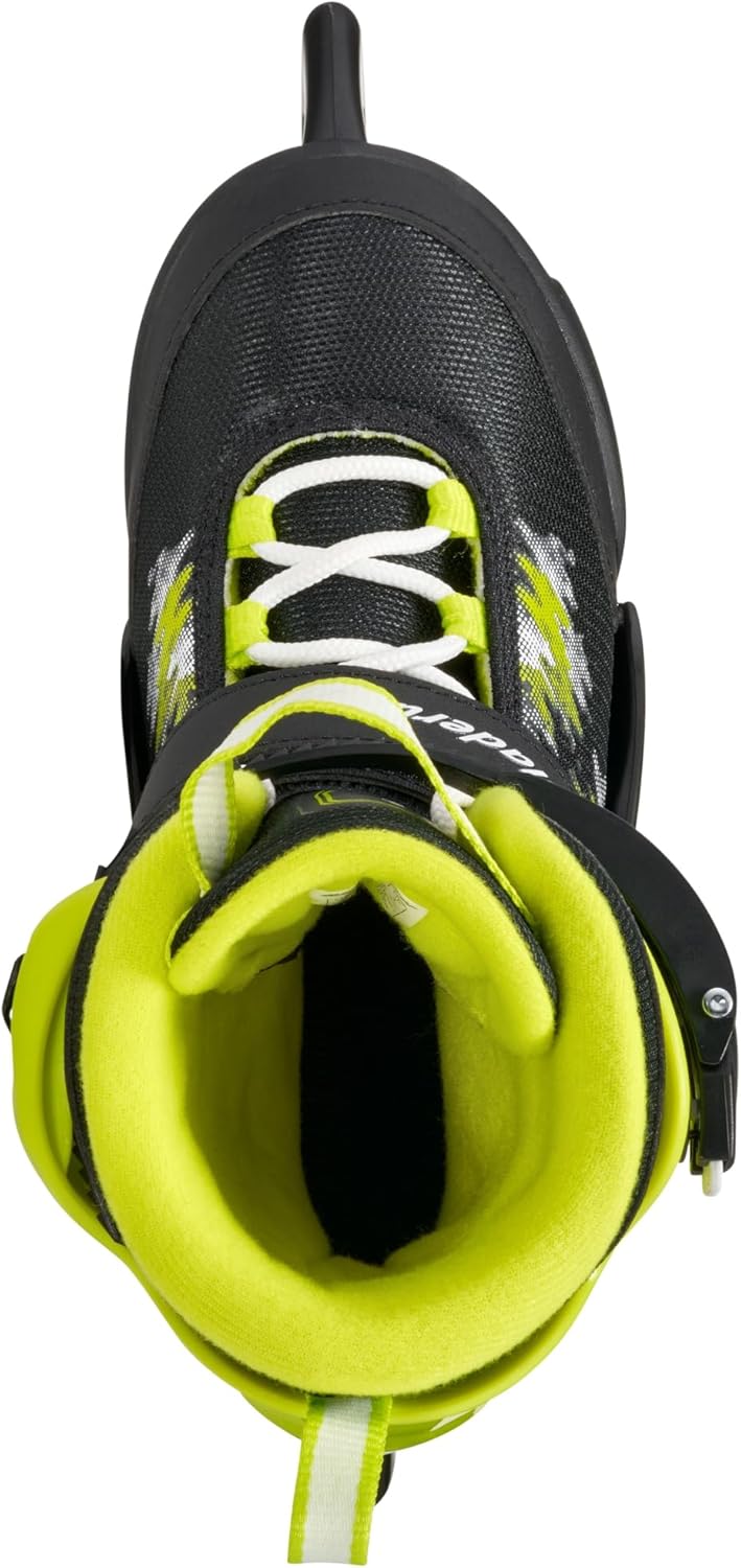 Bladerunner Micro Ice Schlittschuh Grössenverstellbar, Jungen, Schwarz/Limette 29-34 (UK: 11J-1 / US
