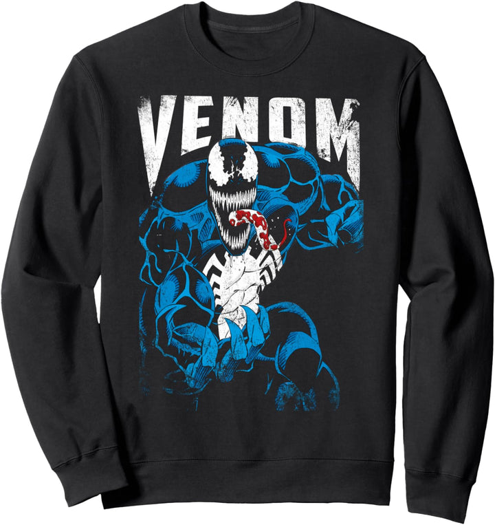 Marvel Venom Bloody Tongue Out Distressed Sweatshirt