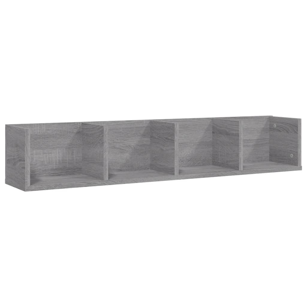 vidaXL CD-Wandregal Grau Sonoma 100x18x18 cm Holzwerkstoff, Grau Sonoma