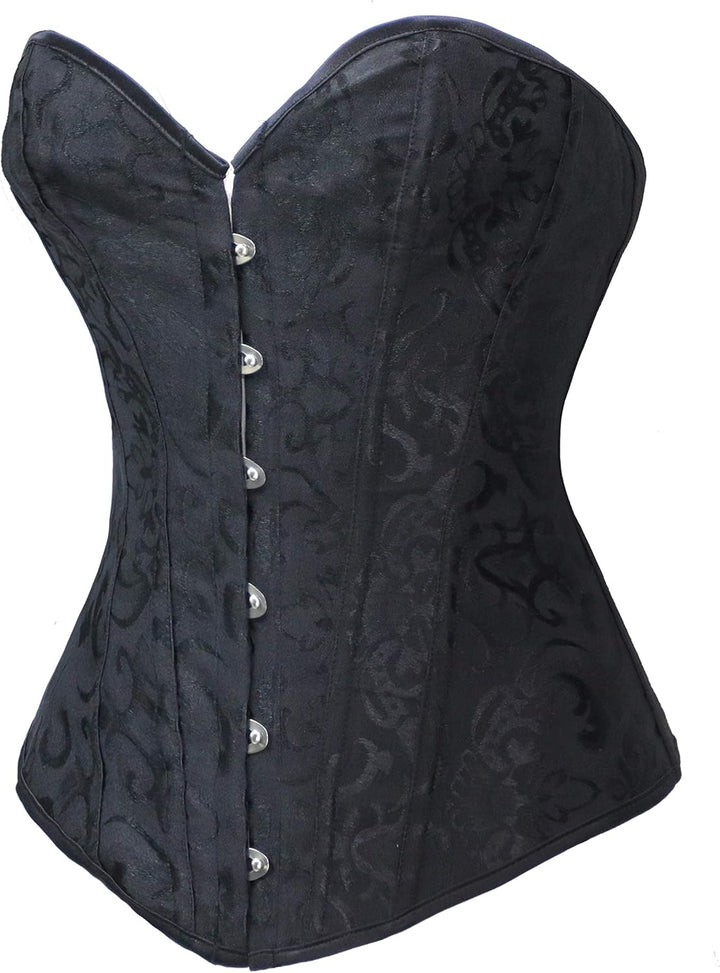 Bslingerie® Damen Brocade Bustier Korsagen, M Schwarz