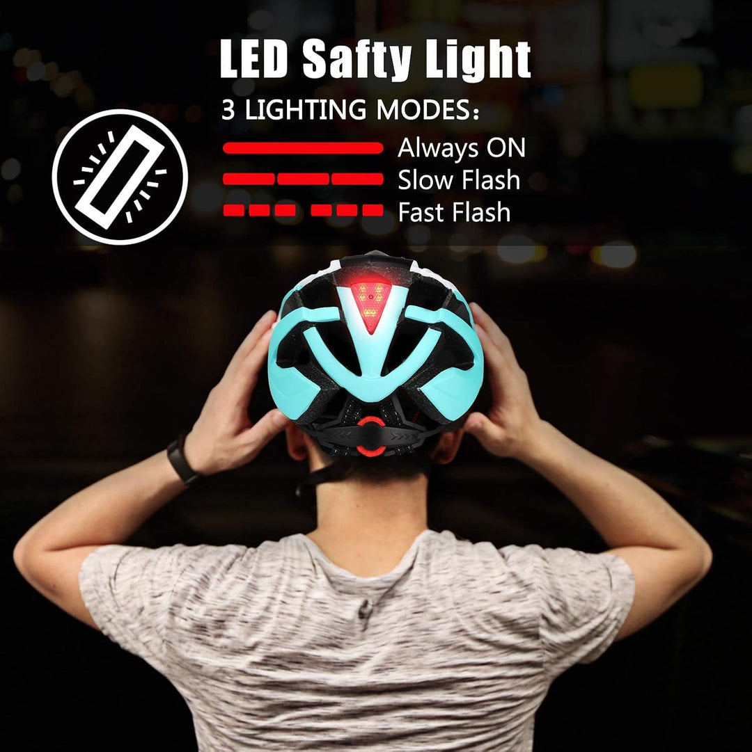 Shinmax Fahrradhelm mit LED-Beleuchtung, Fahrradhelm mit Sicherheitsbeleuchtung, magnetischer Fahrra