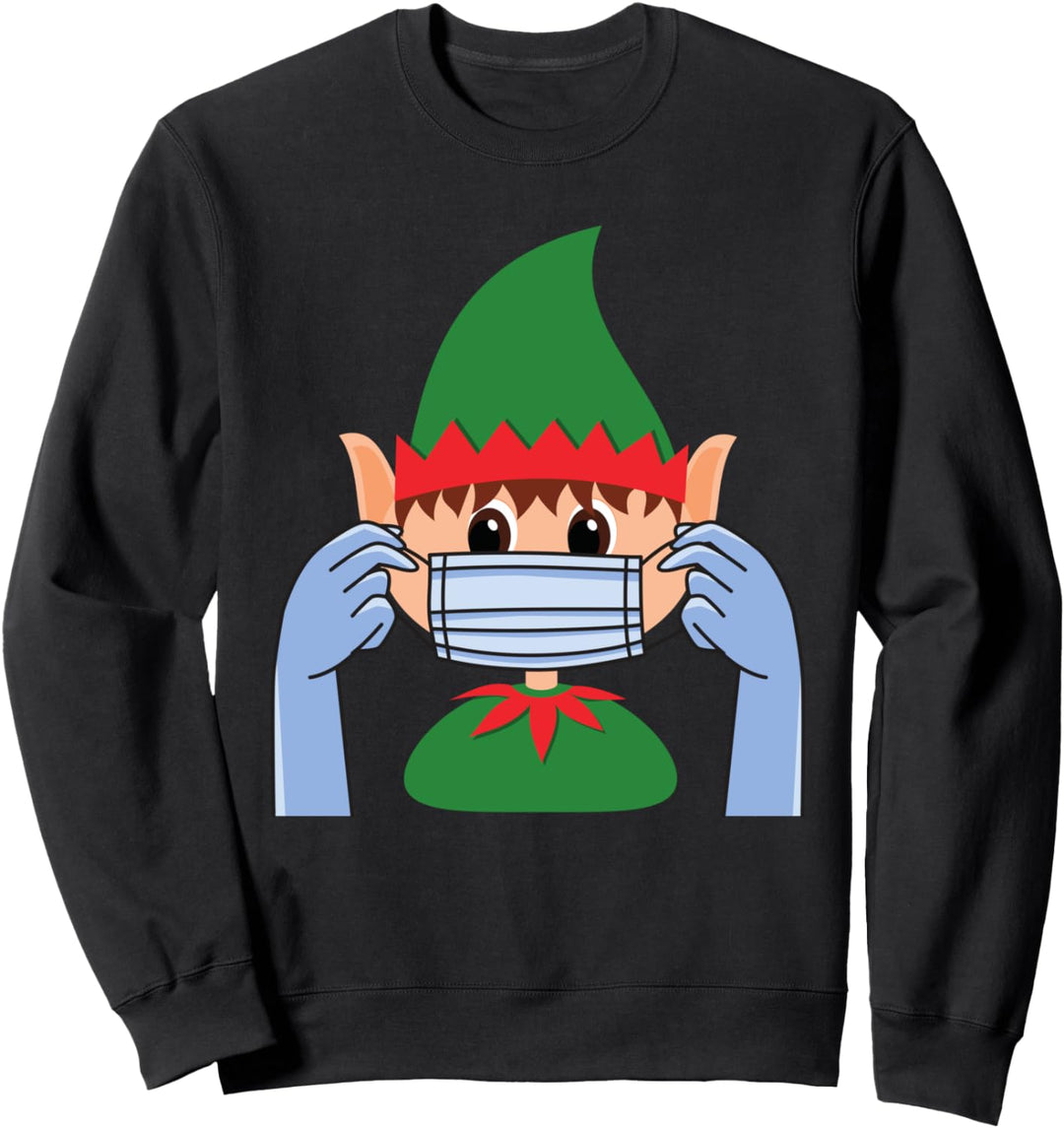 Weihnachtself Mit Maske Weihnachten 2020 Elfe Wichtel X-Mas Sweatshirt