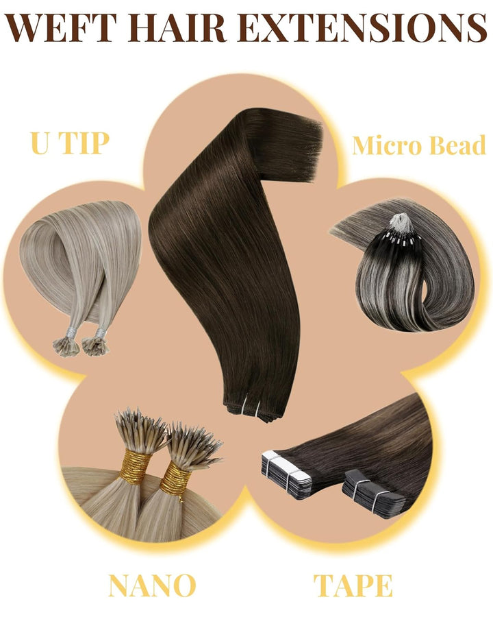 Hetto Extensions Echthaar Tressen Blond Extensions Tressen Echthaar Highlight Tressen Echthaar Exten