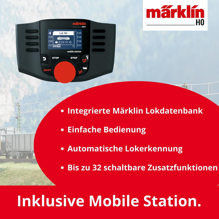 Märklin 29000 - Digital-Startpackung, Spur H0, Startset mit C-Gleis Schienen und Mobile Station Sing