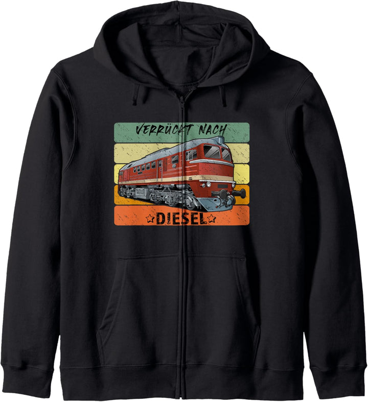 Eisenbahn Diesellok Taigatrommel Taiga Drum BR 120 Retro Kapuzenjacke