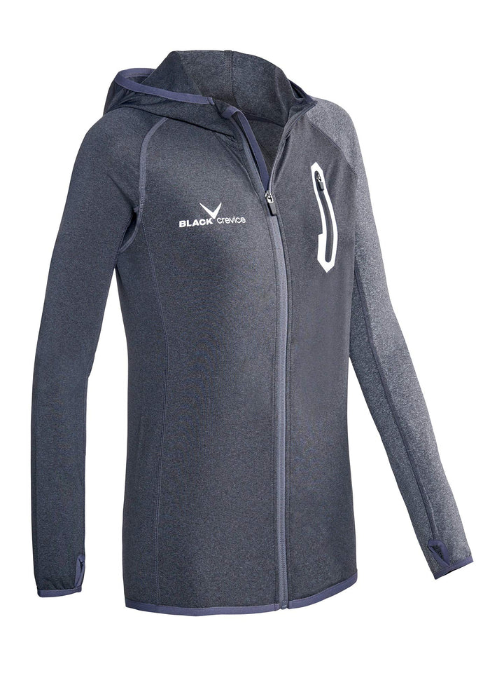 Black Crevice Damen Microfleece Jacke Second Layer Midlayer Kapuze BCR297980 36 anthracite/grey, 36