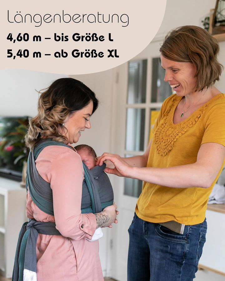 Hoppediz Frühchen-Babytragetuch ab Geburt, Forest 4,60 m | Ergonomisches Tragetuch, extra schmal für