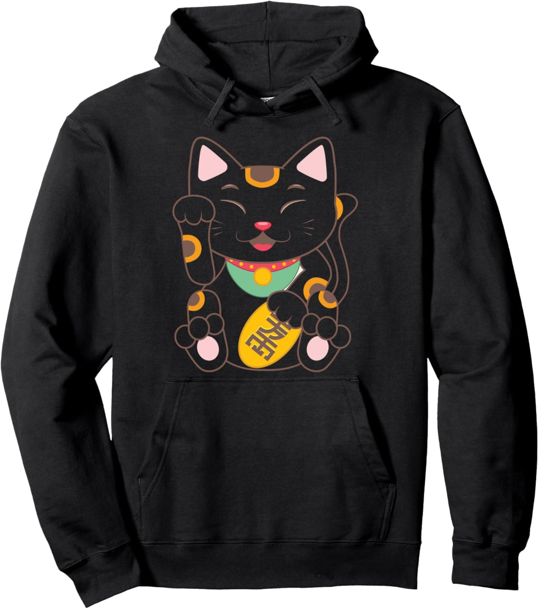 Maneki-Neko Glückskatze Japanischer Glücksbringer Pullover Hoodie