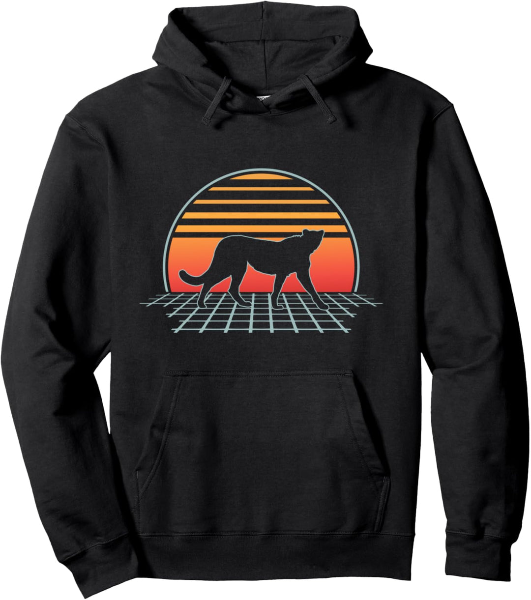 Cheetah Leopard Retro Vintage 70s 80s Vaporwave Aesthetic Pullover Hoodie