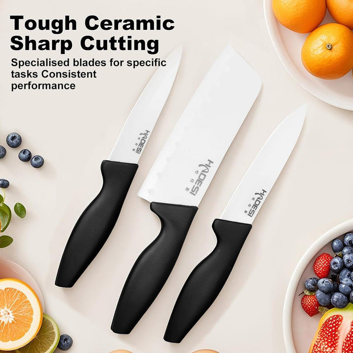 Scharfe Messerset, 6 Stück, Schwarz 6 Schwarz, 6 Schwarz