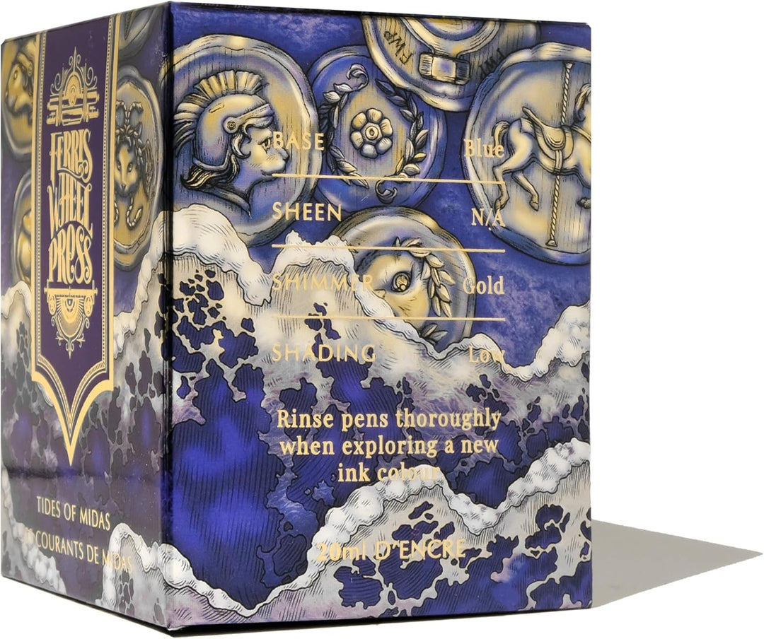 Ferris Wheel Press Fountain Pen Ink, FerriTales Collection, Lapis blue with gold shimmer, 20ml Lapis
