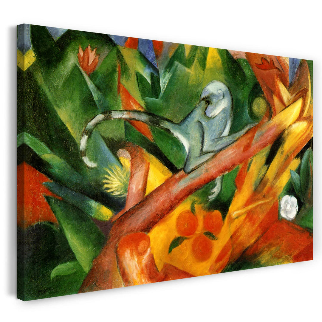 Printed Paintings Leinwand (120x80cm): Franz Marc - Das Äffchen (1912) 120x80 cm, 120x80 cm