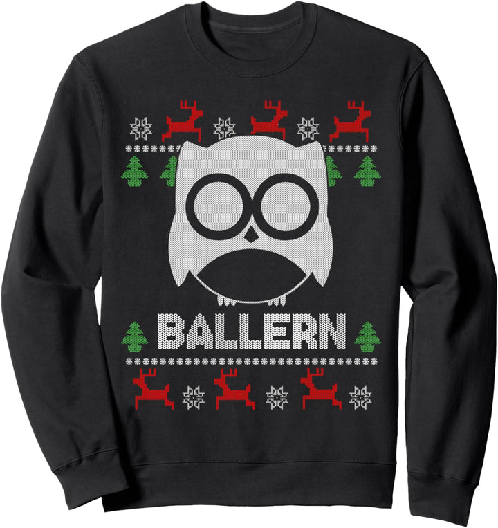Ballern Rave Eule Ugly Christmas Sweater Geschenk Sweatshirt