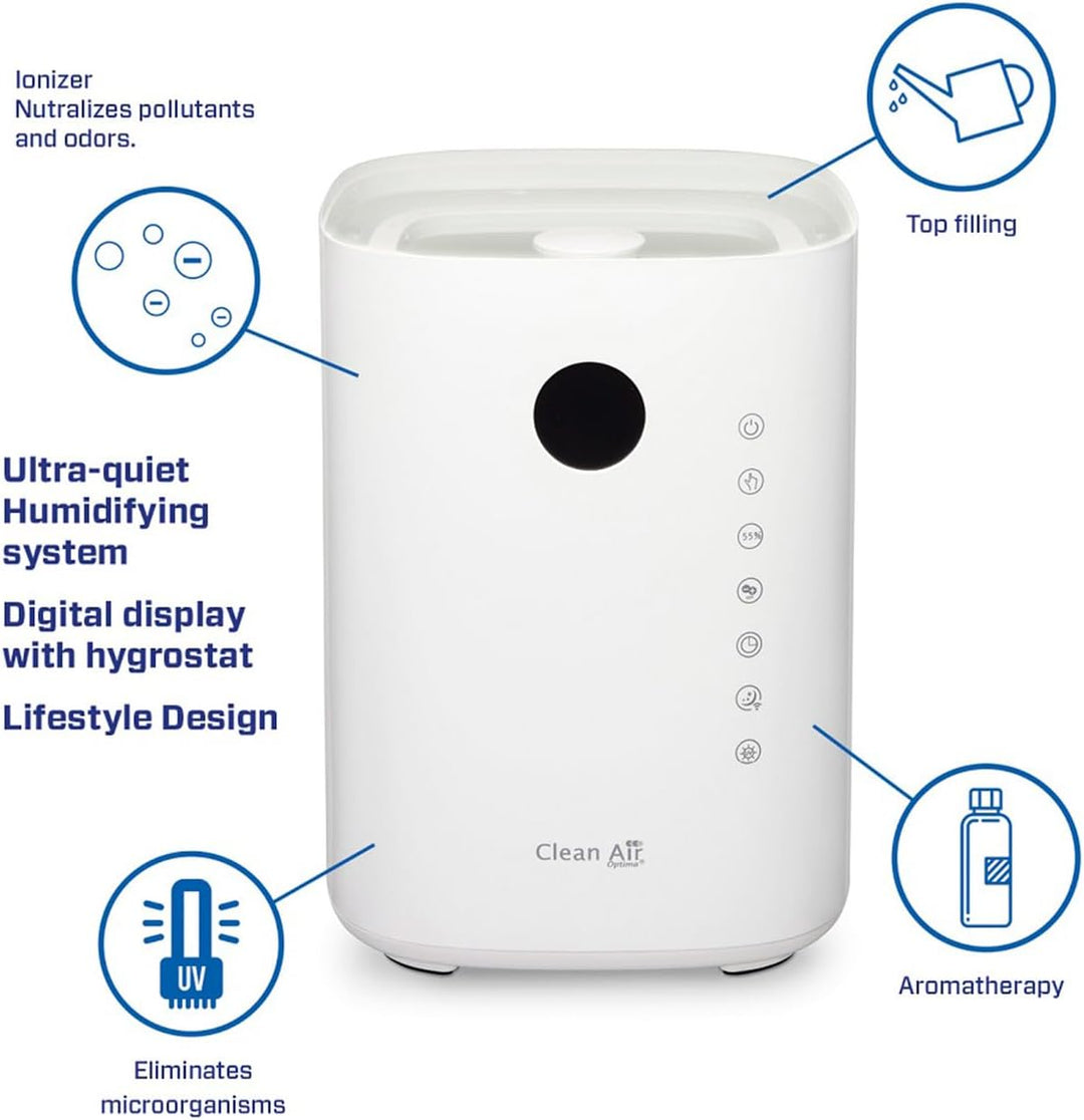 Clean Air Optima CA-604 - Luftbefeuchter mit Ionisator - Befeuchtungsleistung max. 400 ml/h - Wasser