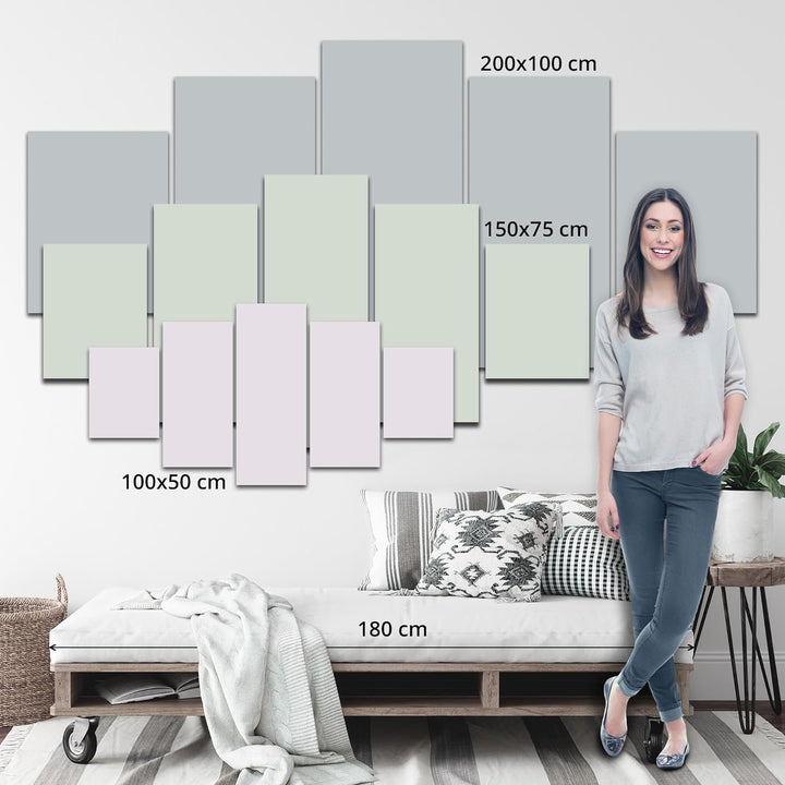 Runa Art Wandbilder Abstrakt 5 Teilig Bild auf Vlies Leinwand Deko Wohnzimmer Schlafzimmer Grau Brau