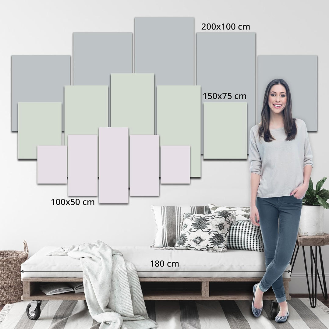 Runa Art Wandbilder Wald Natur 5 Teilig Bild auf Vlies Leinwand Deko Wohnzimmer Schlafzimmer Panoram