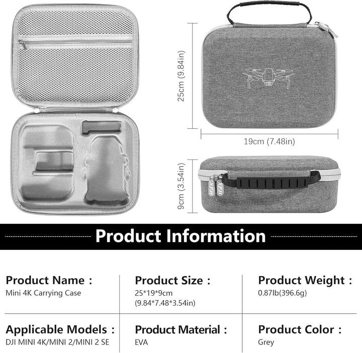 FPVtosky Mini 4K Tasche Kompakter Koffer für DJI Mini 2 SE/4K Drohne Zubehör Tragetasche Mit Steuerk