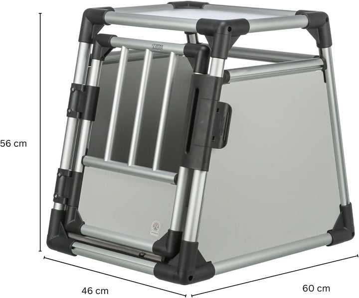 Trixie 39340 Transportbox, Aluminium, S: 48 × 57 × 64 cm, silber/hellgrau 1 Stück (1er