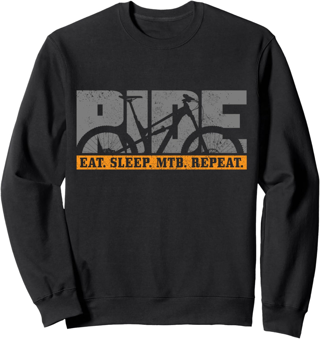 Mountainbike Eat Sleep MTB Repeat Mountainbiker Geschenk Sweatshirt