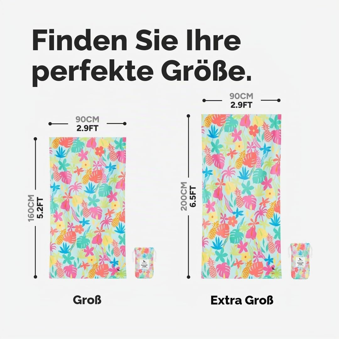 Dock &amp; Bay Strandhandtuch - Schnell trocknende Mikrofaser, ohne Sand - Kompakt, Leicht - 100% recyce