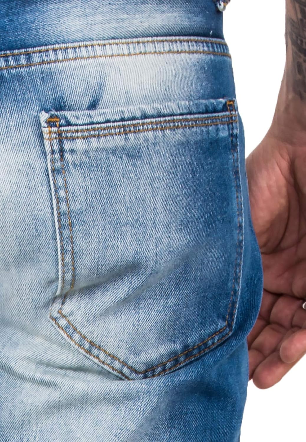 Rock Creek Herren Jeans Hose Denim Blau Straight-Cut Gerades Bein RC-2091 29W / 30L Blau - Rc-3119,