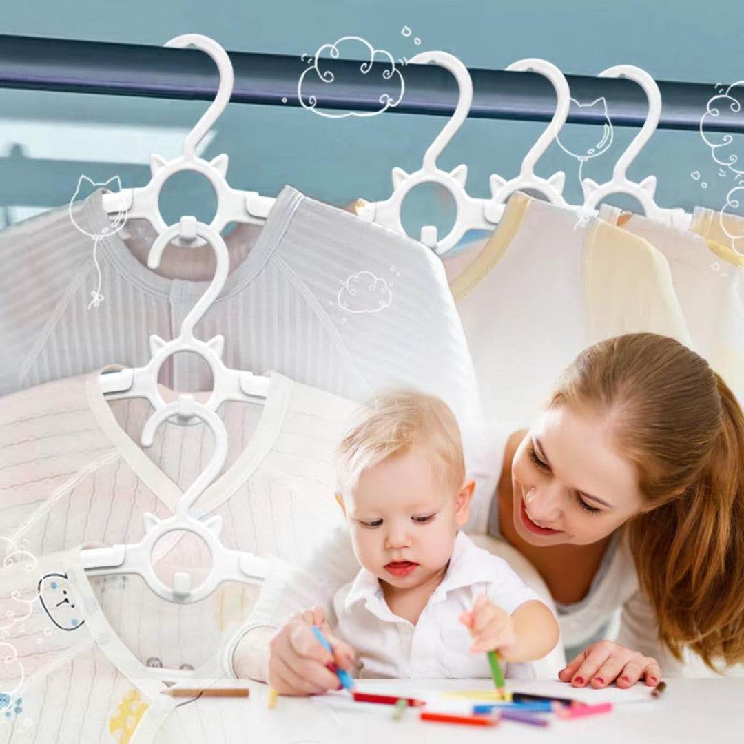 JSF20pcs Mitwachsende kleiderbügel Kinder, 28cm-38cm Einstellbar Kleiderbügel HakenStapelbare Babykl