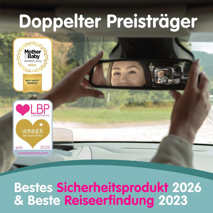 Onco 360° Baby Autospiegel - 2024 & 2023 Preisgekrönter Auto Spiegel für Baby Rücksitz, 100% Bruchsi