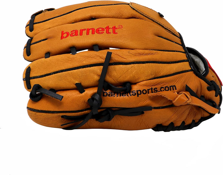 BARNETT SL-130 Baseball Handschuh, Schweinsleder, Outfield, Grösse 13, brau RH (für Linkshänder, wir