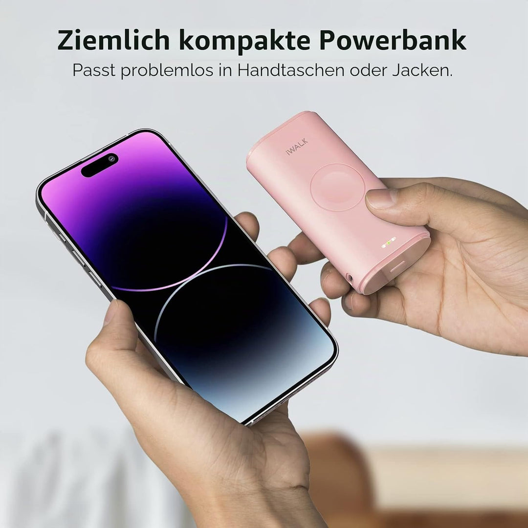 iWALK Ladestation Apple Watch Und iPhone,Tragbares LadegeräT FüR Apple Watch, 9000mAh Powerbank Mit